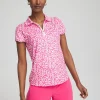 Fashion Zenergy® UPF Reef Cap Sleeve Polo Tops