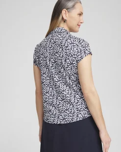 Fashion Zenergy® UPF Reef Cap Sleeve Polo Tops