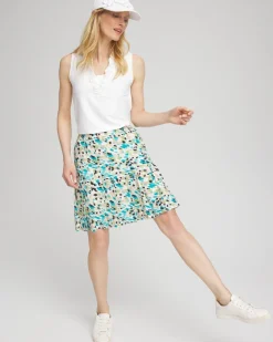 Store Zenergy® UPF V-Neck Ruffle Tank Tops