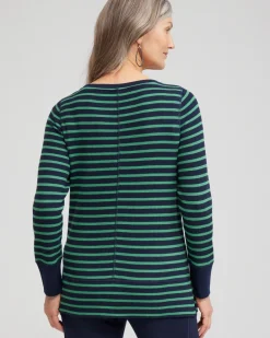 Clearance Zenergy® Waffle Knit Stripe Top Tops